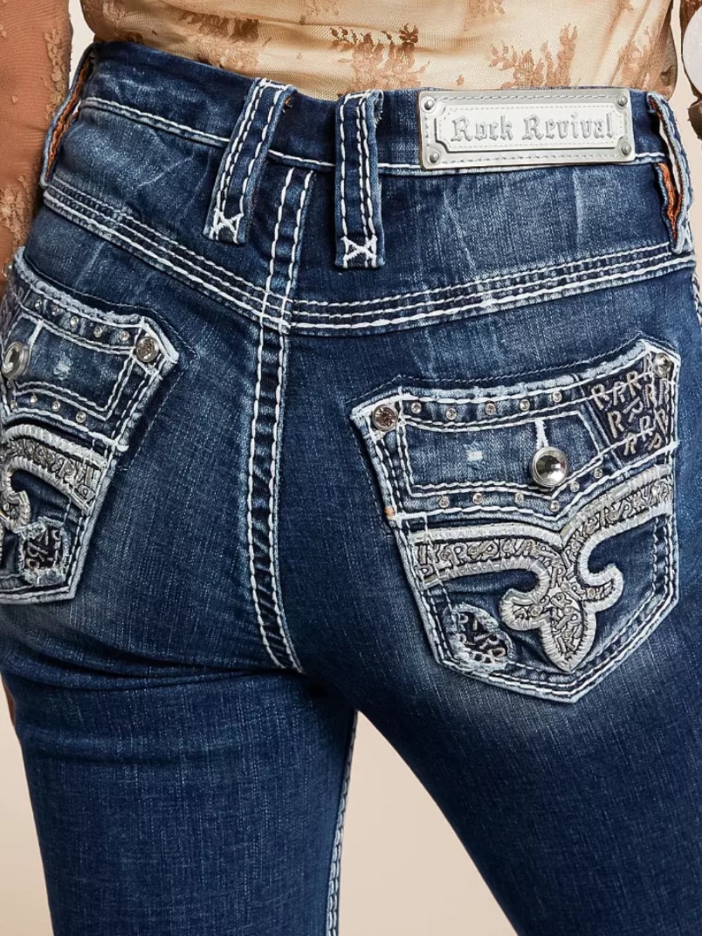 Rock Revival Alana Curvy High Rise Bootcut Jeans size 34